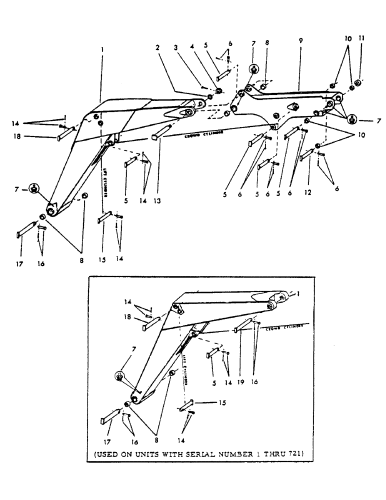 Схема запчастей Case 40YC - (D15) - "Y" BOOM AND "Y" TOOL BOOMS, (WITH PINS AND LINKS) (09) - BOOMS