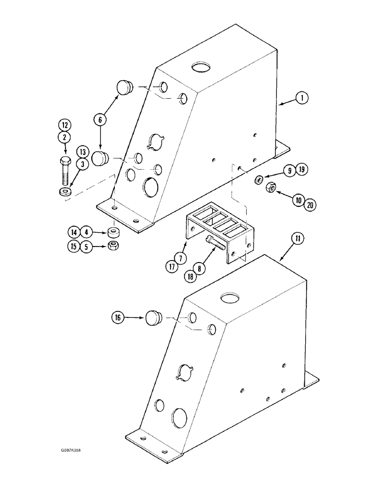 Схема запчастей Case 170C - (4-22) - MOUNTING PARTS FOR CAB ELECTRICAL COMPONENTS, P.I.N. 74501 - 74609 (04) - ELECTRICAL SYSTEMS