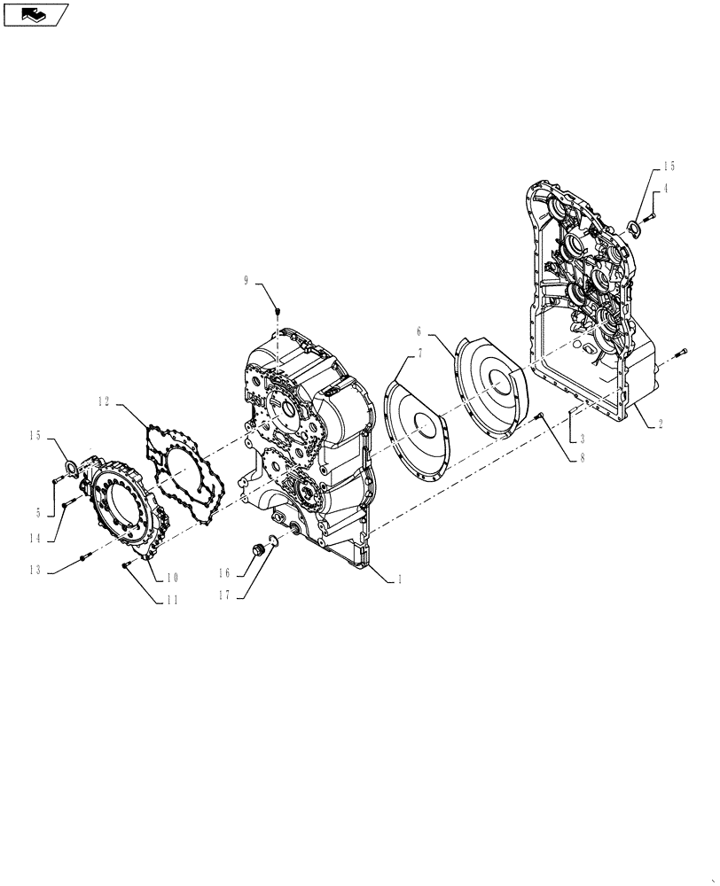 Схема запчастей Case 821F - (21.100.14) - TRANSMISSION, HOUSING ASSEMBLY (21) - TRANSMISSION