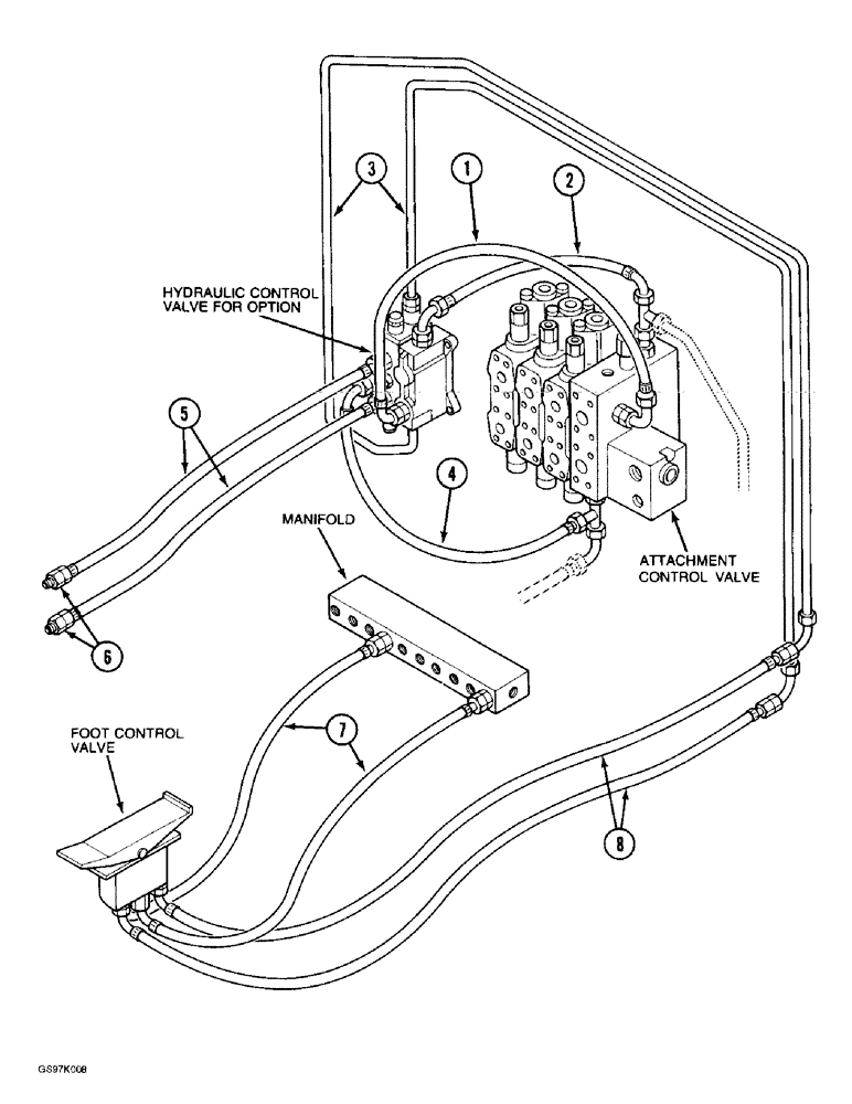 Схема запчастей Case 888 - (1-28) - PICTORIAL INDEX, OPTIONAL HYDRAULIC CIRCUIT (00) - PICTORIAL INDEX