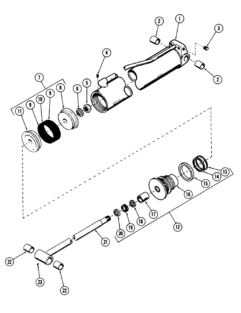 Схема запчастей Case 50 - (8-222) - WRIST-O-TWIST CYLINDER, (5.50" ID X 8.20" STROKE) (08) - HYDRAULICS