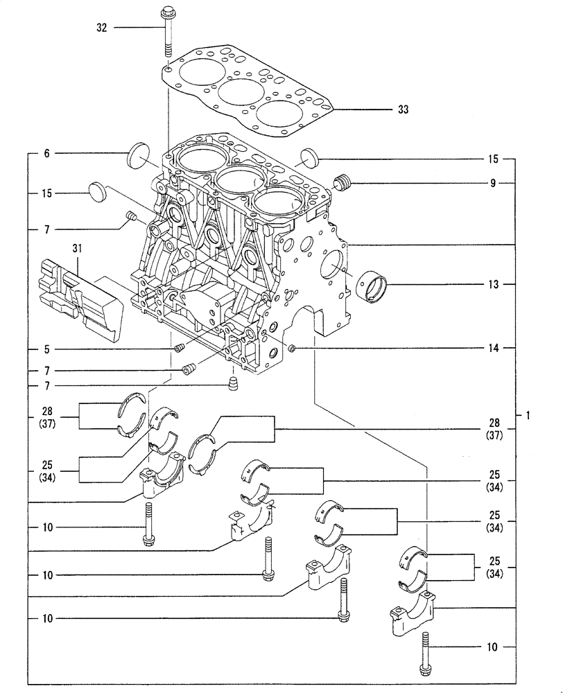 Схема запчастей Case CX31B - (ENGINE-01[1]) - CYLINDER HEAD (10) - ENGINE