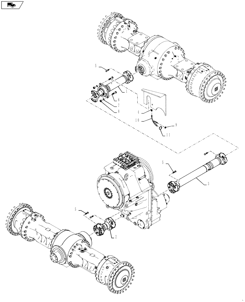 Схема запчастей Case 1121F - (21.315.01) - DRIVE SHAFT (21) - TRANSMISSION