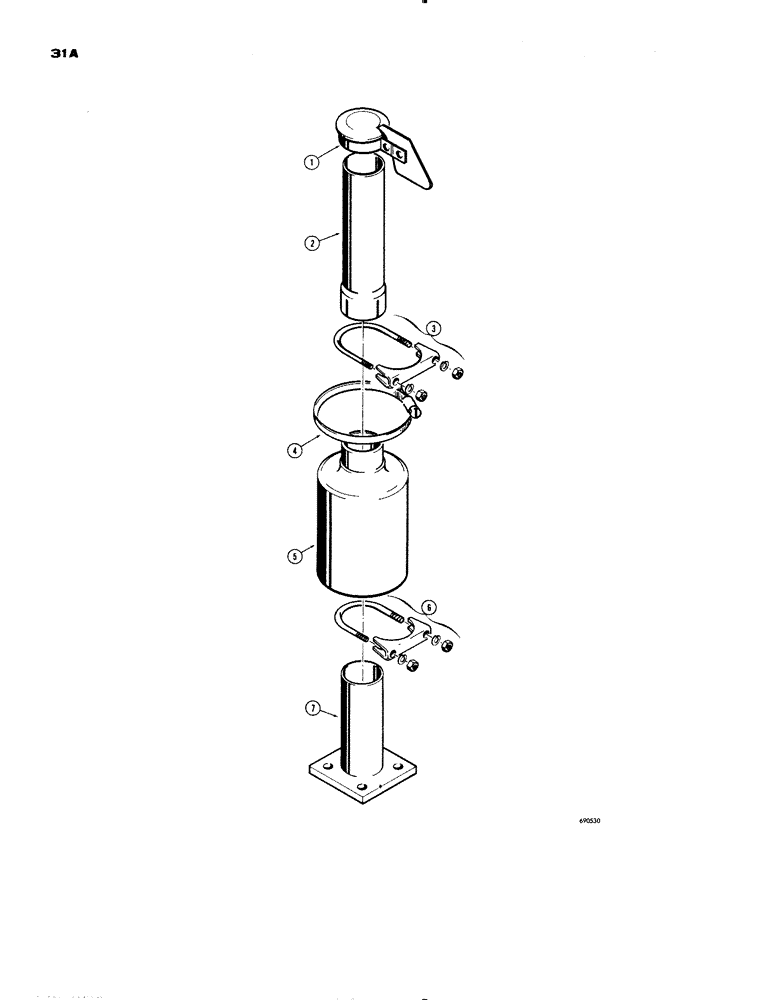 Схема запчастей Case 1150 - (031A) - SPARK ARRESTING MUFFLER (01) - ENGINE