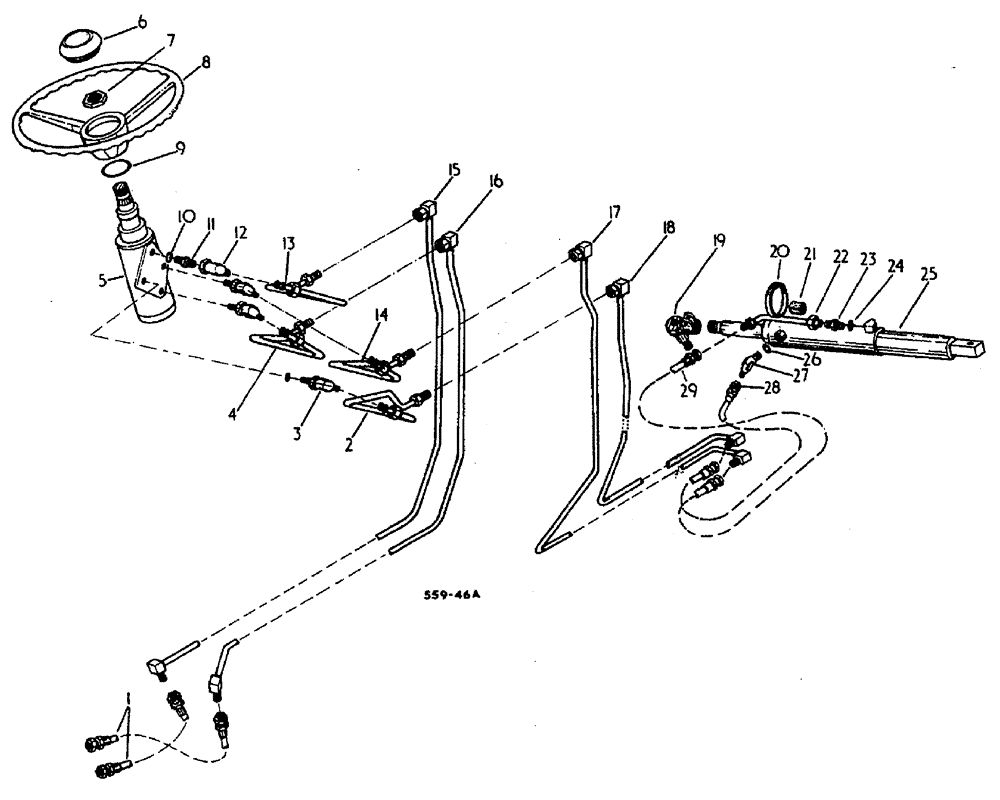 Схема запчастей Case 3400 - (071) - POWER STEERING (41) - STEERING