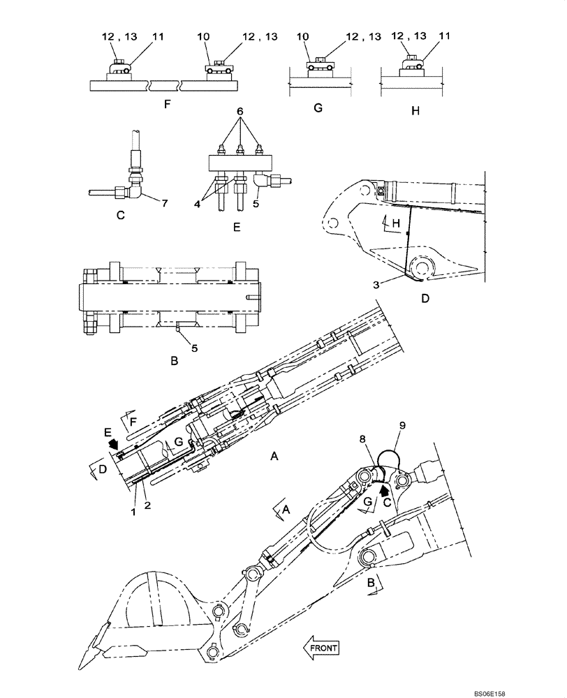 Схема запчастей Case CX800 - (09-201-00[01]) - LUBRICATION CIRCUIT - DIPPER (3.00 M) (09) - CHASSIS