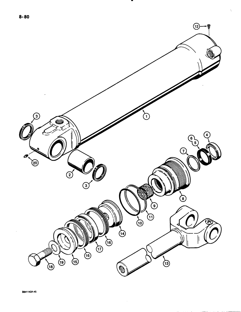 Схема запчастей Case W30 - (8-80) - G103816 AND G103817 LIFT CYLINDERS (08) - HYDRAULICS