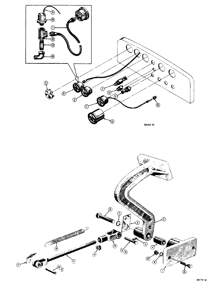 Схема запчастей Case 400 - (124) - INSTRUMENT PANEL, (USED ON 500 MODELS FROM SERIAL #3003033), (06) - ELECTRICAL SYSTEMS