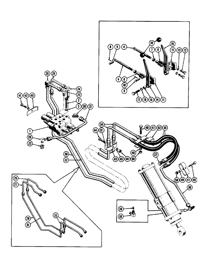 Схема запчастей Case 600 - (204) - SCARIFIER HYD. WHEN USED W/ MECHANICAL DOZERS, VALVE, TUBES, HOSES, FITTINGS (USED S/N 7060799) (05) - UPPERSTRUCTURE CHASSIS