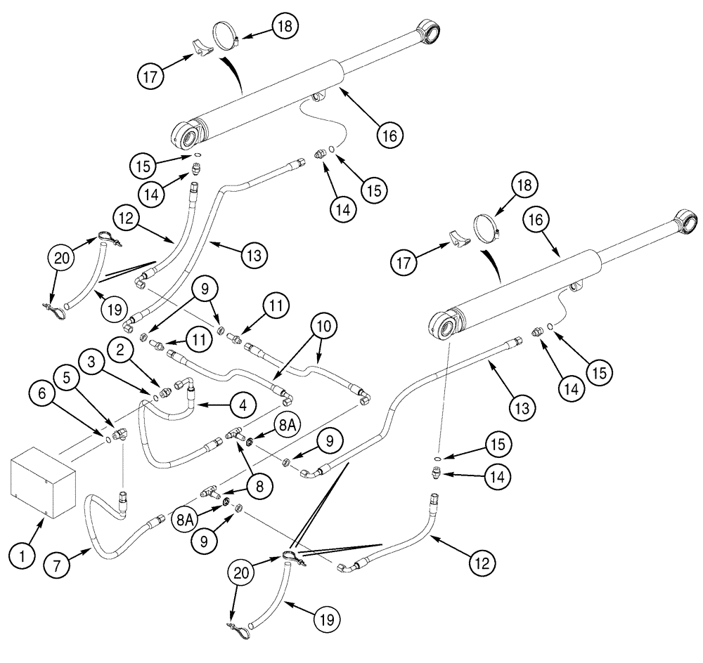 Схема запчастей Case 550H - (8-05) - HYDRAULICS, LIFT CIRCUIT (08) - HYDRAULICS