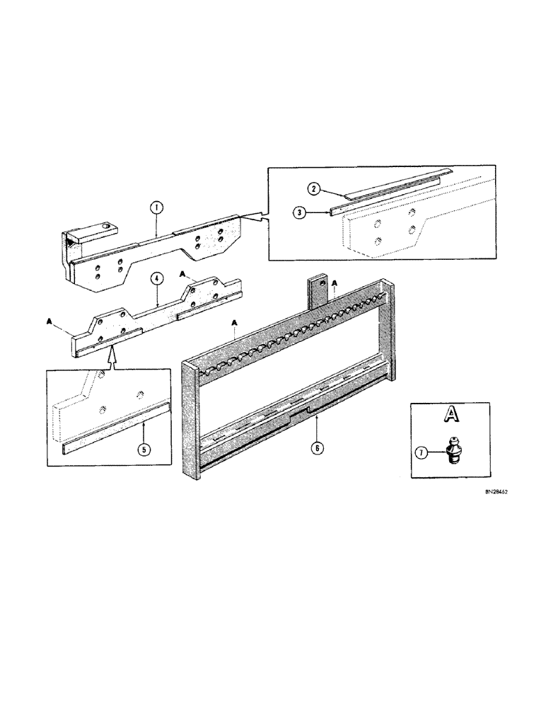 Схема запчастей Case 430 - (58[1]) - SIDE SHIFTER ATTACHMENT, LATE PRODUCTION 