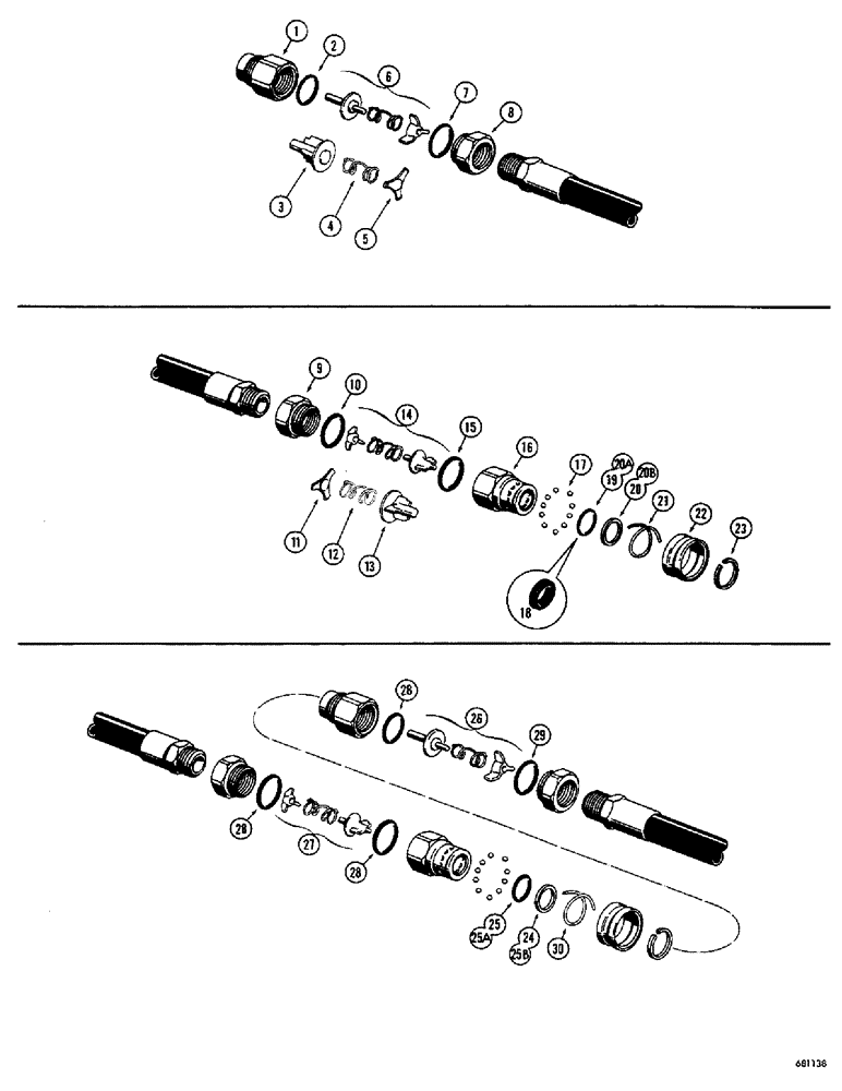 Схема запчастей Case 23 - (052) - HYDRAULIC COUPLINGS, D31617 HYDRAULIC COUPLING 