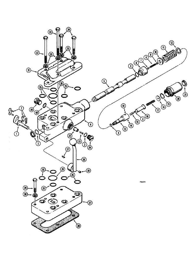 Схема запчастей Case 380CK - (062) - REAR AUXILIARY CONTROL VALVE 