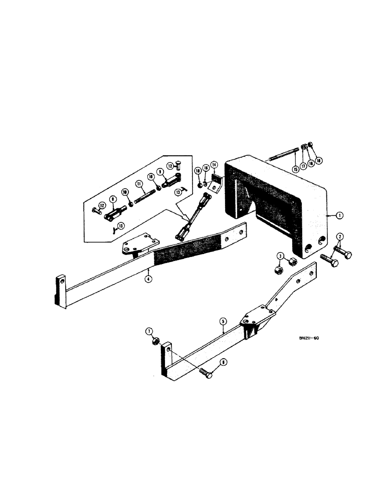 Схема запчастей Case 420BD - (238[A]) - 900 LB. REAR COUNTER WEIGHT FOR LOADER 