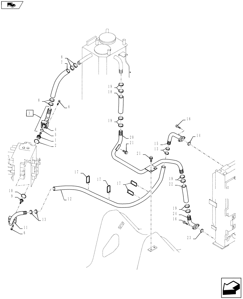 Схема запчастей Case CX235C SR - (10.408.10) - RETURN - OIL COOLER LINE (10) - ENGINE