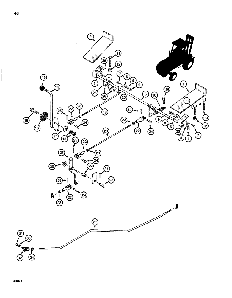 Схема запчастей Case 586D - (046) - THROTTLE CONTROL LINKAGE (10) - ENGINE