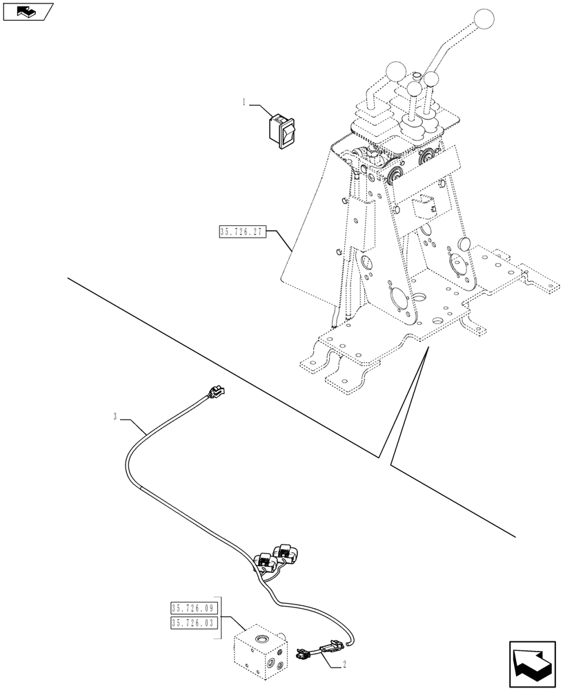 Схема запчастей Case 580SN WT - (55.512.02) - VAR - 423084 - HARNESS - DUEL AUX PILOT CONTROL (55) - ELECTRICAL SYSTEMS