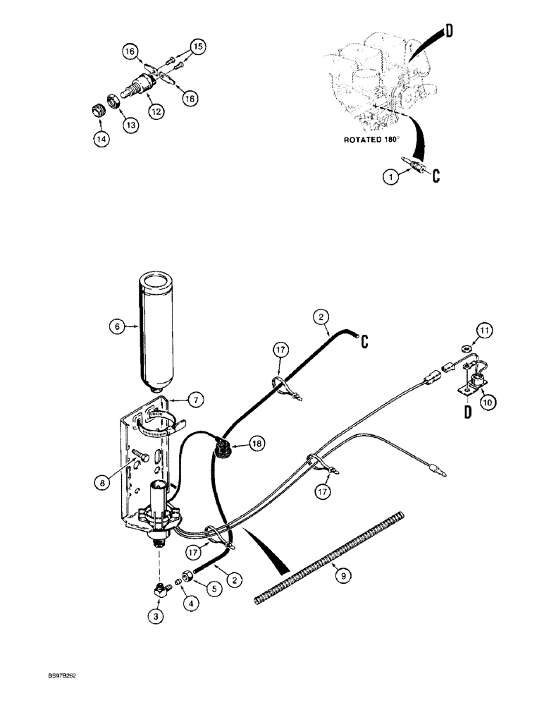 Схема запчастей Case 580L - (2-18) - COLD START SYSTEM (02) - ENGINE