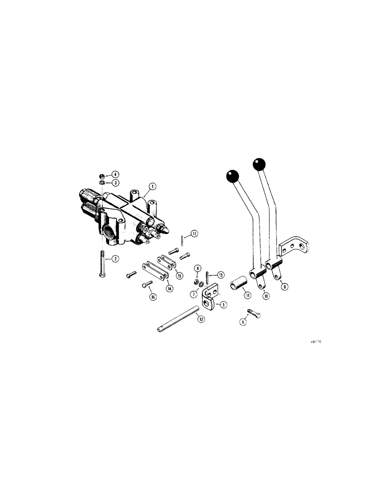 Схема запчастей Case 450 - (264[1]) - 2 SPOOL VALVES AND LEVERS (07) - HYDRAULIC SYSTEM