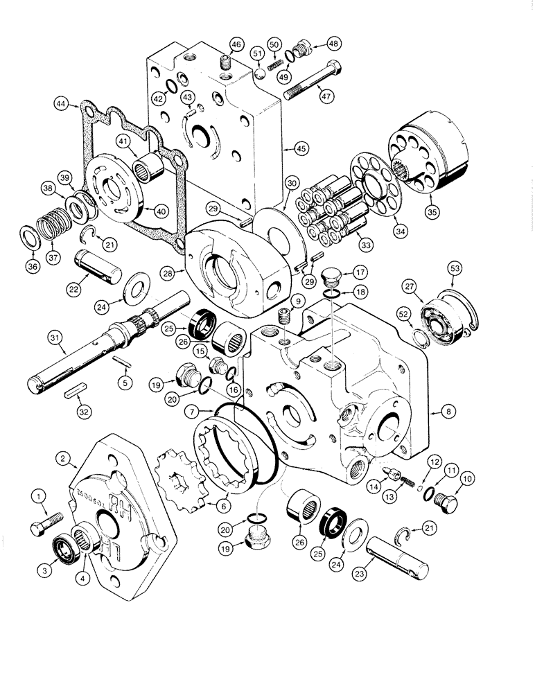 Схема запчастей Case 1818 - (6-04) - VARIABLE DISPLACEMENT PUMP, DIESEL MODELS (06) - POWER TRAIN