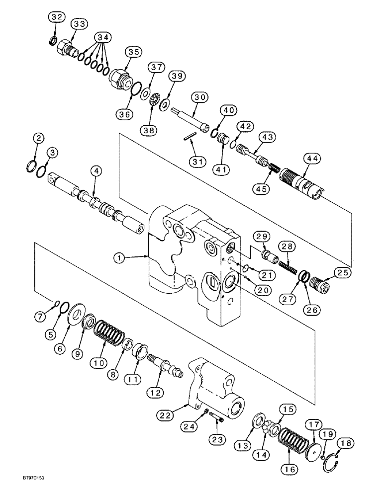 Схема запчастей Case 590L - (8-138) - AUXILIARY VALVE, HAND HELD SECTION (08) - HYDRAULICS