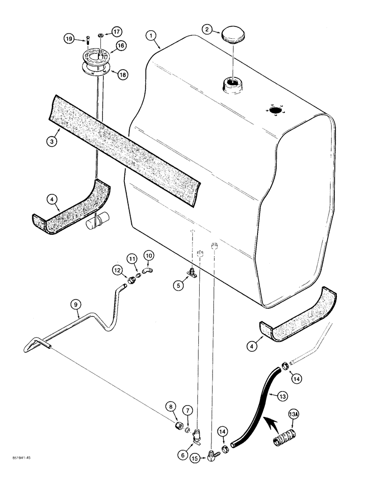 Схема запчастей Case 480F LL - (3-02) - FUEL TANK AND FUEL LINES (03) - FUEL SYSTEM