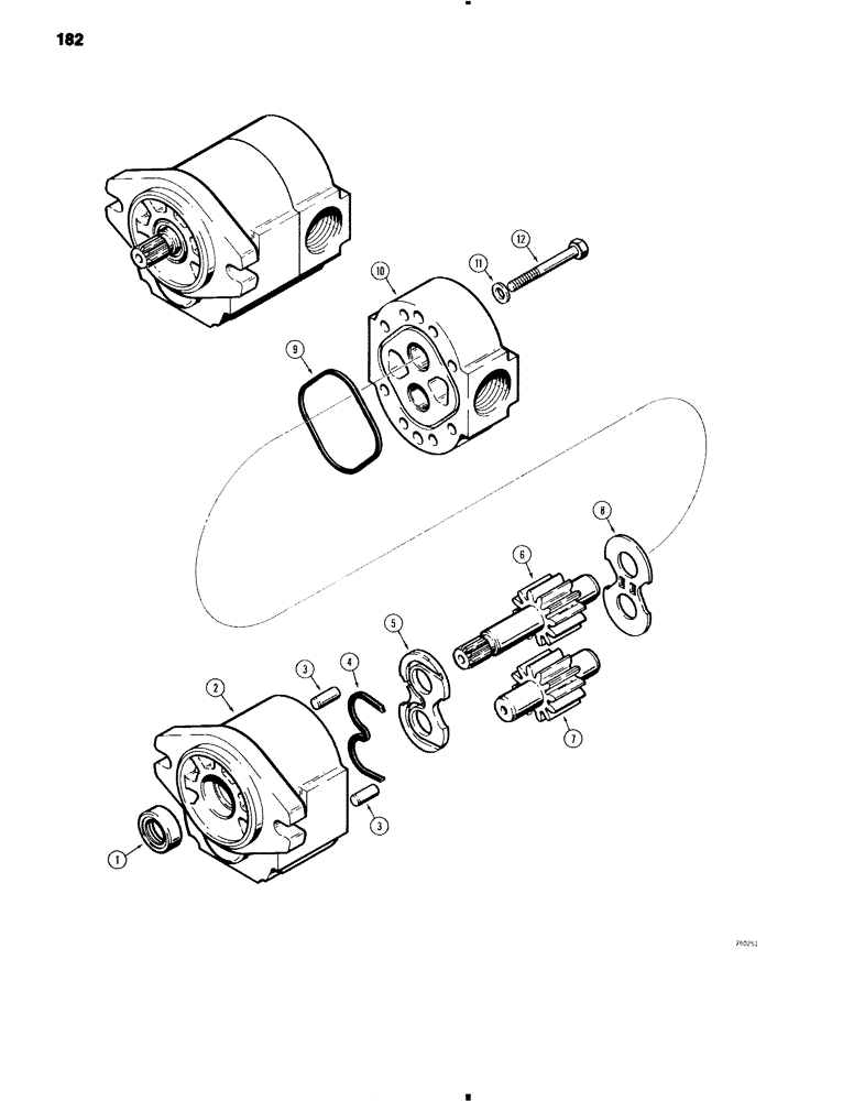 Схема запчастей Case 585C - (182) - D73079 HYDRAULIC PUMP (35) - HYDRAULIC SYSTEMS