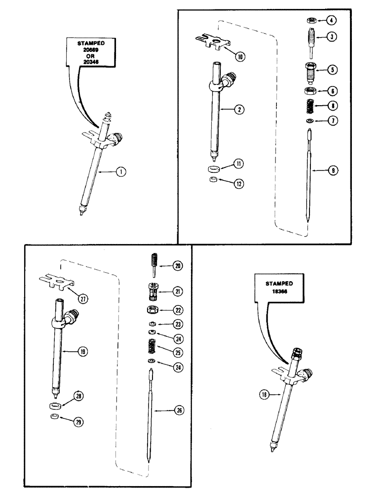 Схема запчастей Case 780 - (090) - INJECTION NOZZLES, (336BD) NATURALLY ASPIRATED ENGINES, ENG SN 2577647 & AFT, PRIOR ENG SN 2504029 (03) - FUEL SYSTEM