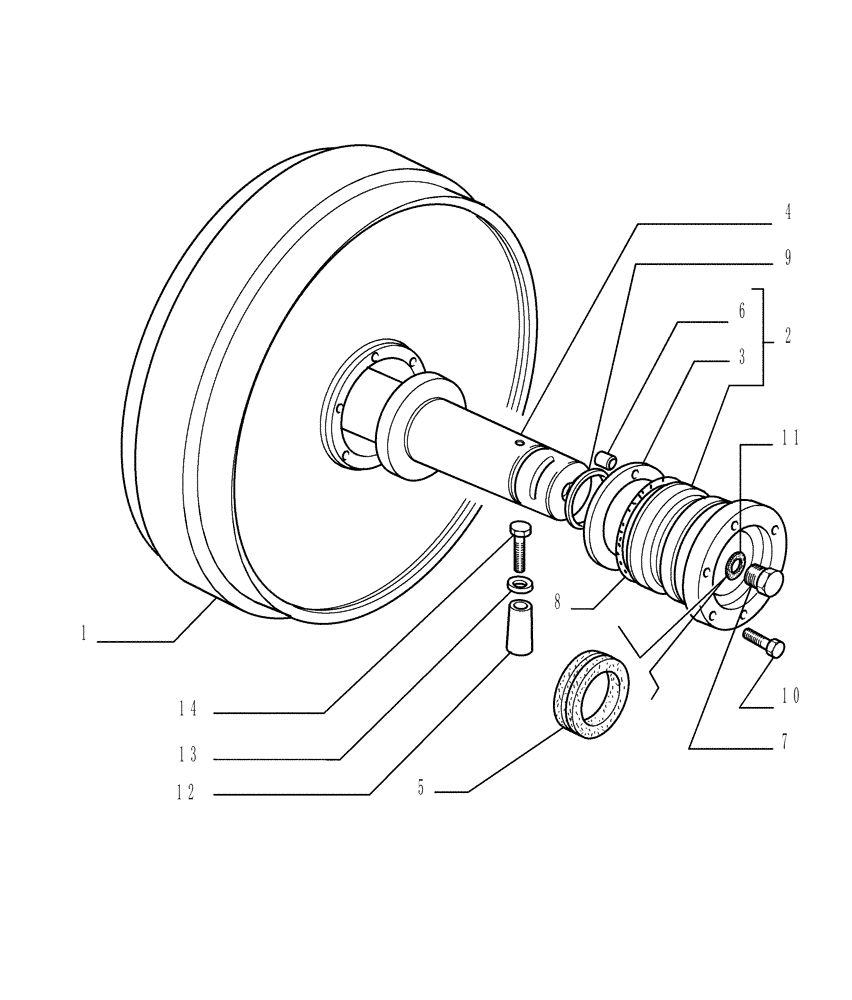 Схема запчастей Case 1850K - (2.346[01]) - TRACK IDLER - WHEEL (07) - HYDRAULIC SYSTEM/FRAME