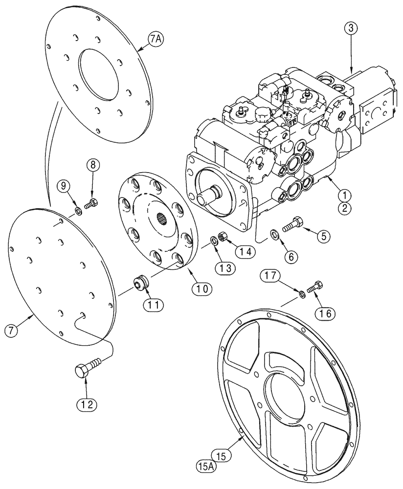 Схема запчастей Case 85XT - (06-10) - PUMP, TANDEM MOUNTING (06) - POWER TRAIN