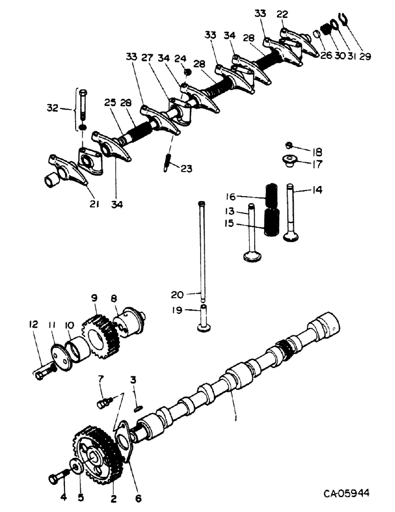 Схема запчастей Case 4150 - (12-29) - POWER, CAMSHAFT, ISUZU ENGINE (04) - Drive Train