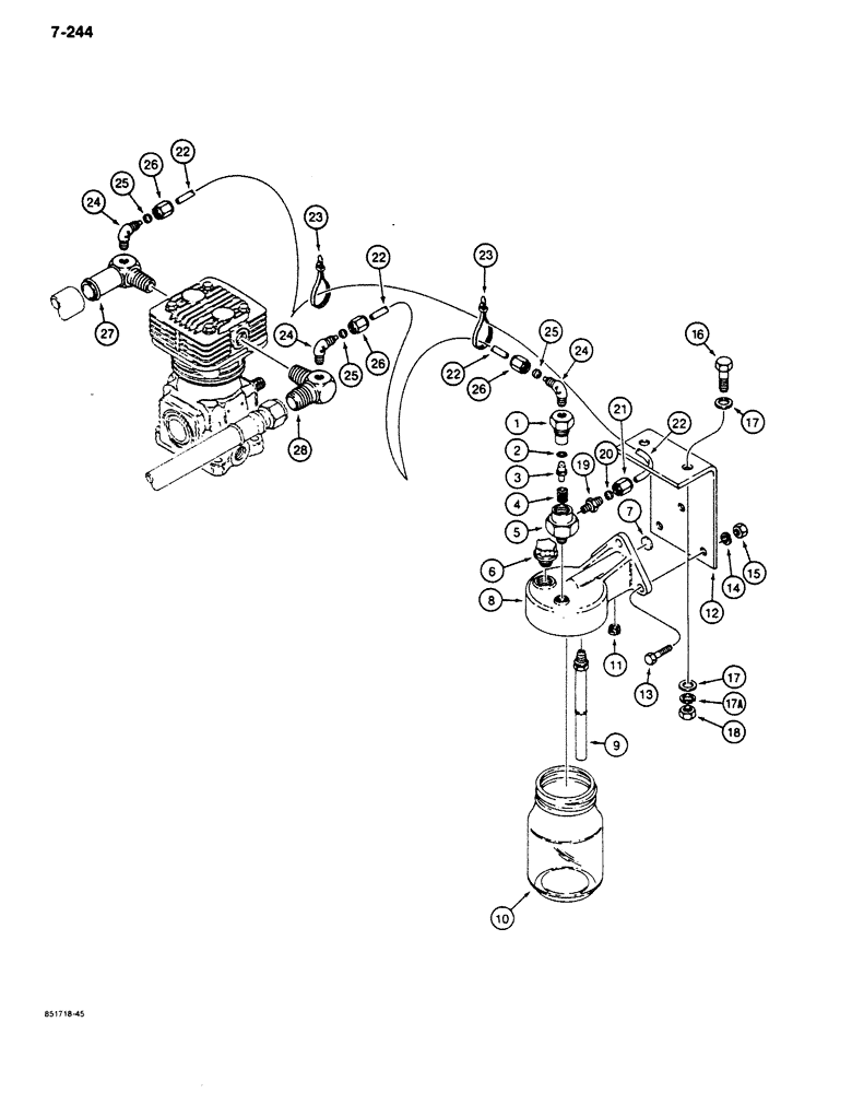 Схема запчастей Case 680K - (7-244) - ALCOHOL EVAPORATOR (07) - BRAKES