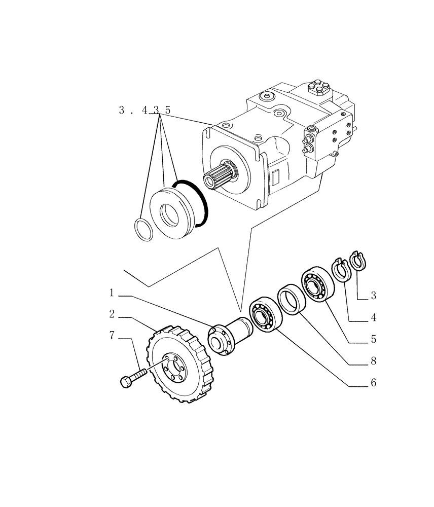 Схема запчастей Case 1850K LT - (1.200[05]) - UNIT TORQUE CONVERTER (29) - HYDROSTATIC DRIVE