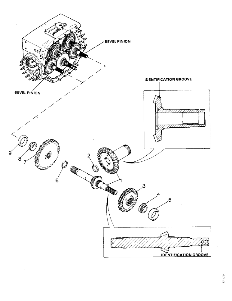 Схема запчастей Case 850 - (B09-1) - BEVEL PINION AND SHAFT (03) - TRANSMISSION