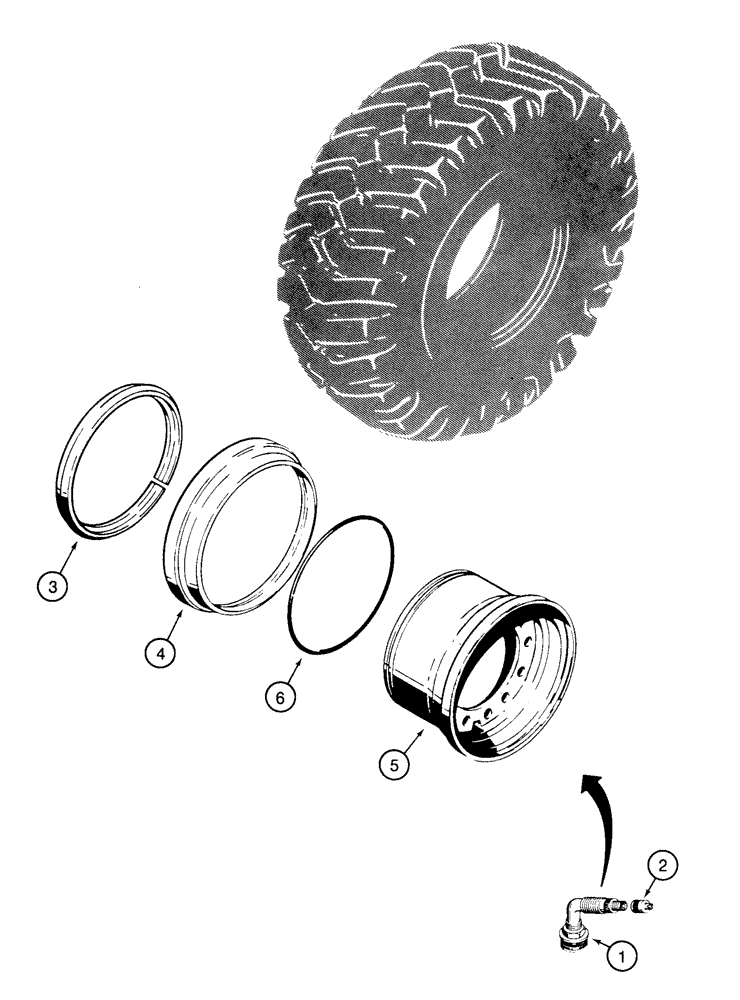 Схема запчастей Case 721C - (06-40) - WHEELS (06) - POWER TRAIN