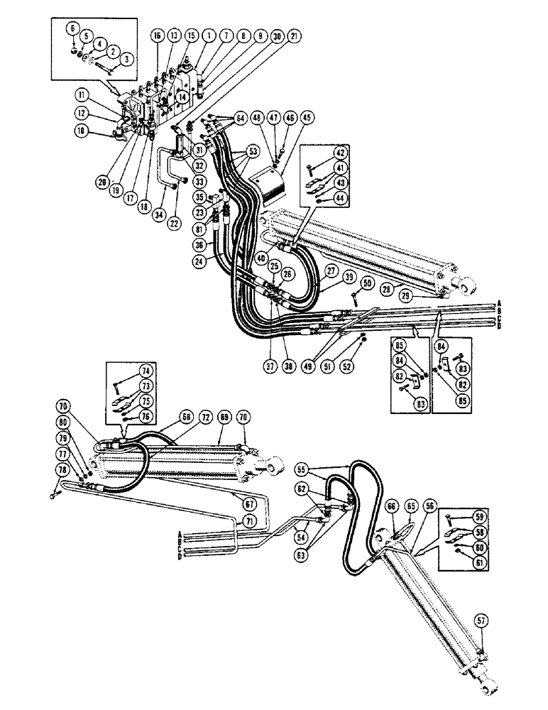 Схема запчастей Case 600 - (274) - BACKHOE HYDRAULICS, BOOM CYLINDER HYDRAULIC, DIPPER CYLINDER HYDRAULICS, DUMP CYLINDER HYDRAULICS (07) - HYDRAULIC SYSTEM