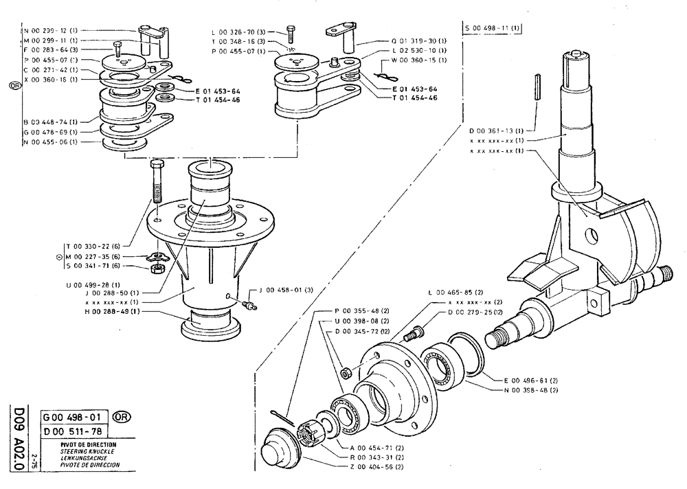 Схема запчастей Case TY45 - (D09 A02.0) - STEERING KNUCKLE (04) - UNDERCARRIAGE