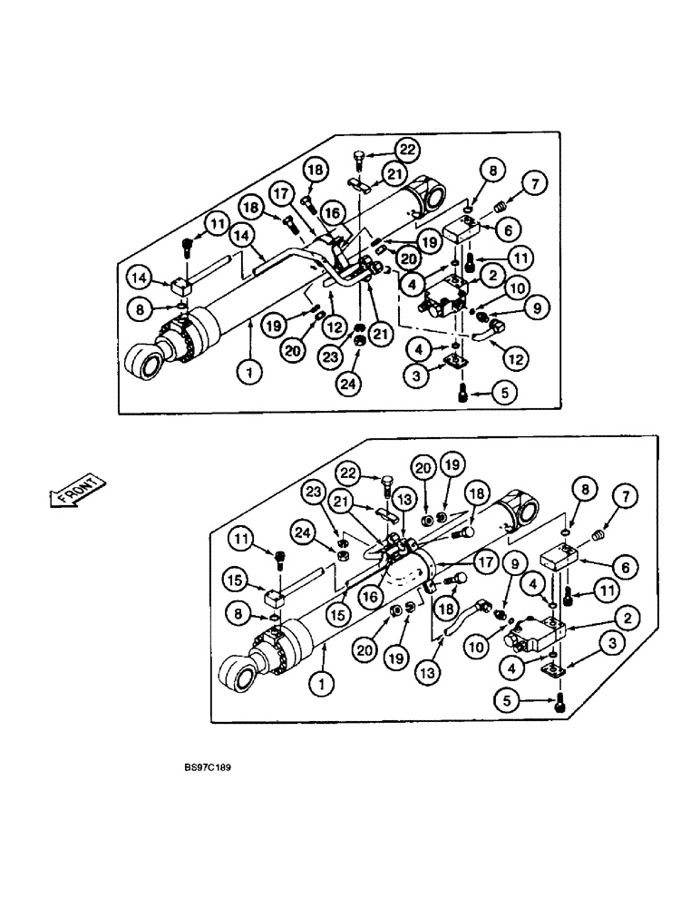 Схема запчастей Case 9045B - (8-126) - LOAD HOLDING OPTION, HOLDING VALVES AND TUBES AT BOOM CYLINDERS (08) - HYDRAULICS