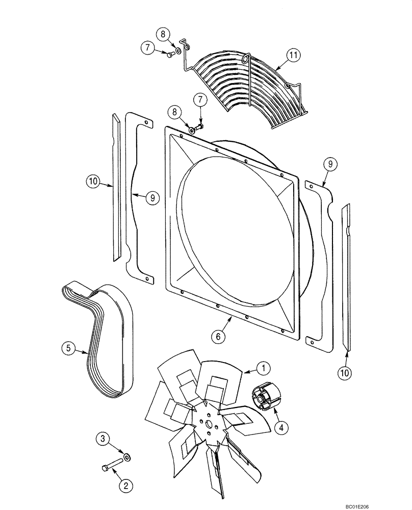 Схема запчастей Case 40XT - (02-02) - FAN - FAN BELT (02) - ENGINE