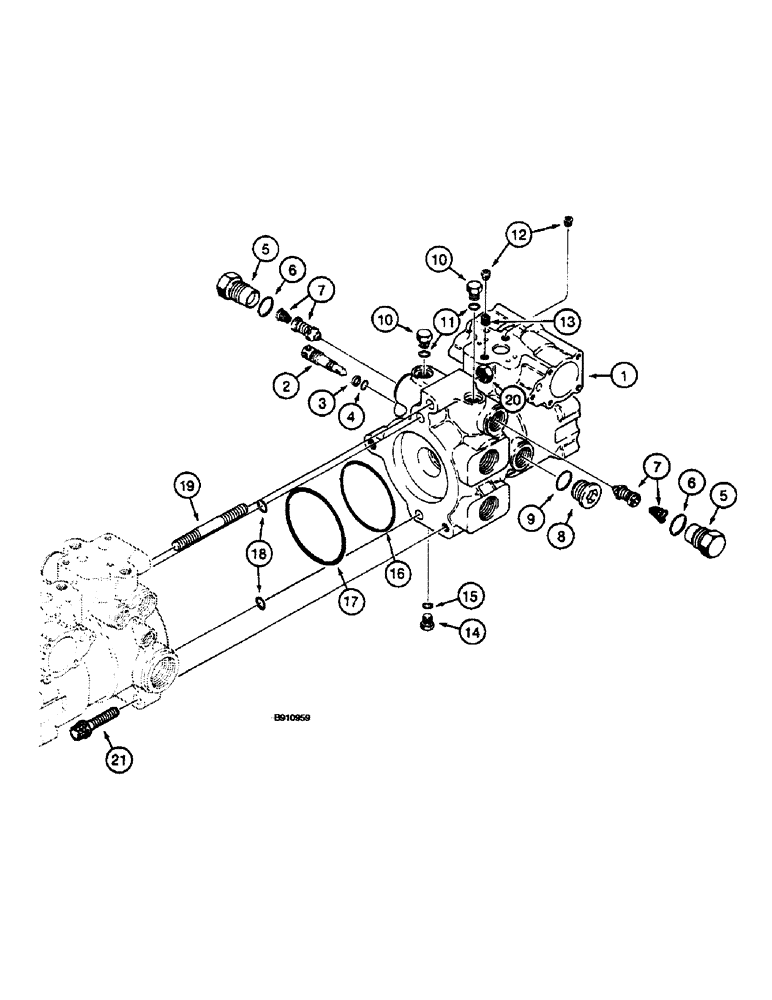 Схема запчастей Case 660 - (6-16) - TANDEM PUMP - H673751, REAR DRIVE PUMP, HOUSING AND VALVES (06) - POWER TRAIN