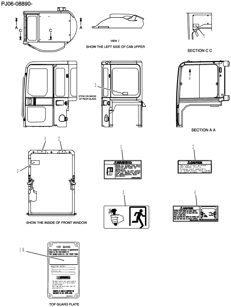 Схема запчастей Case CX50B - (965-29[1]) - NAME PLATE INSTAL CAB (90) - PLATFORM, CAB, BODYWORK AND DECALS