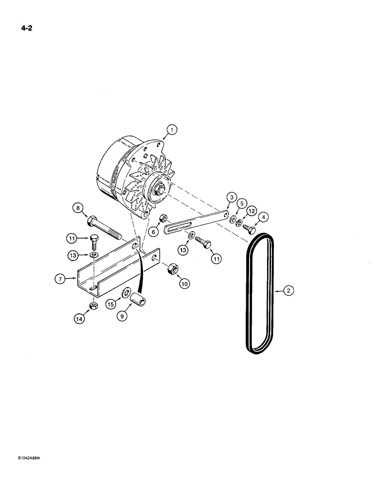 Схема запчастей Case MAXI-SNEAKER C - (4-02) - ALTERNATOR MOUNTING (04) - ELECTRICAL SYSTEMS