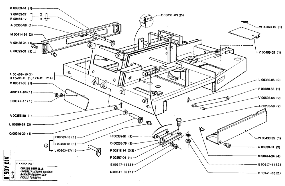 Схема запчастей Case TY45 - (A13 A05.0) - UPPERSTRUCTURE CHASSIS (05) - UPPERSTRUCTURE CHASSIS