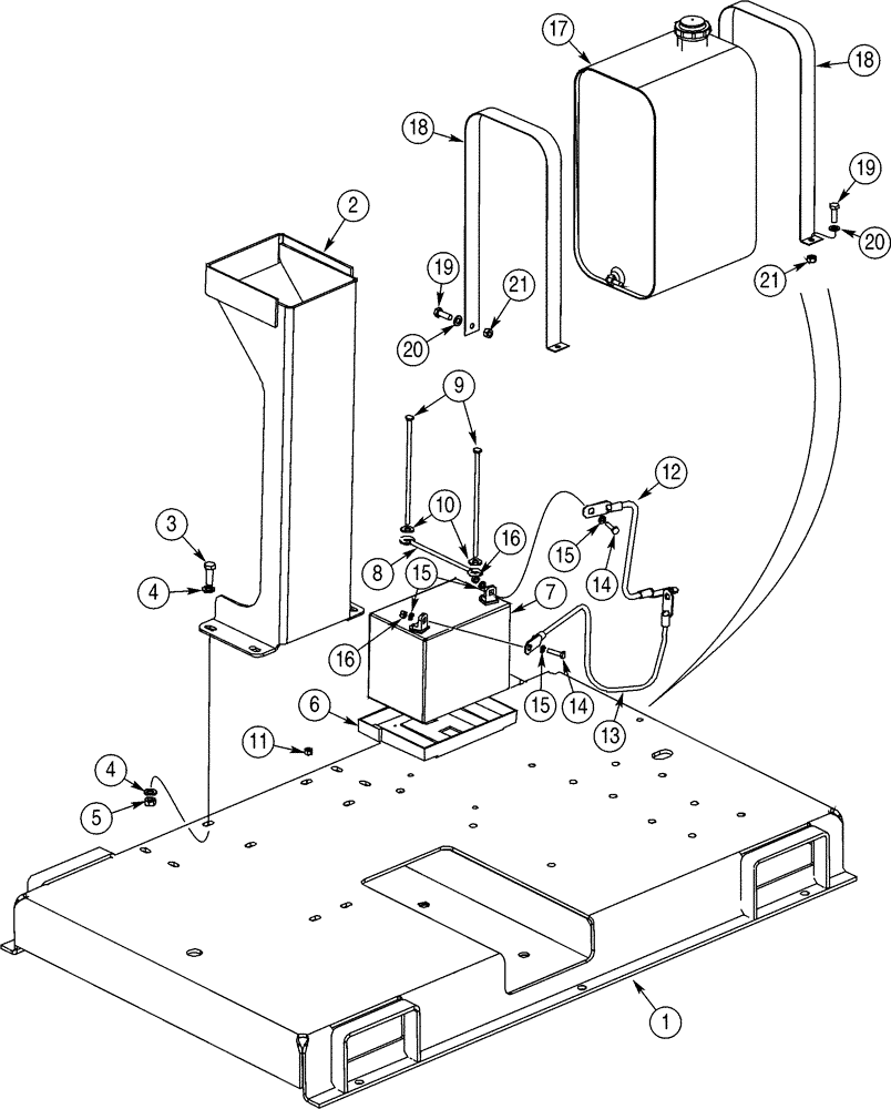 Схема запчастей Case BPG335 - (09-43) - SKID, 24 HORSEPOWER ENGINE FRAME 