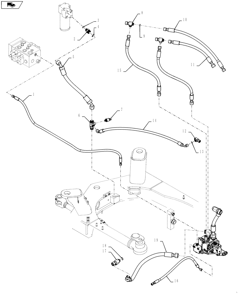 Схема запчастей Case 621F - (41.200.BN[02]) - JOYSTICK STEERING WITH AUX STEERING (41) - STEERING