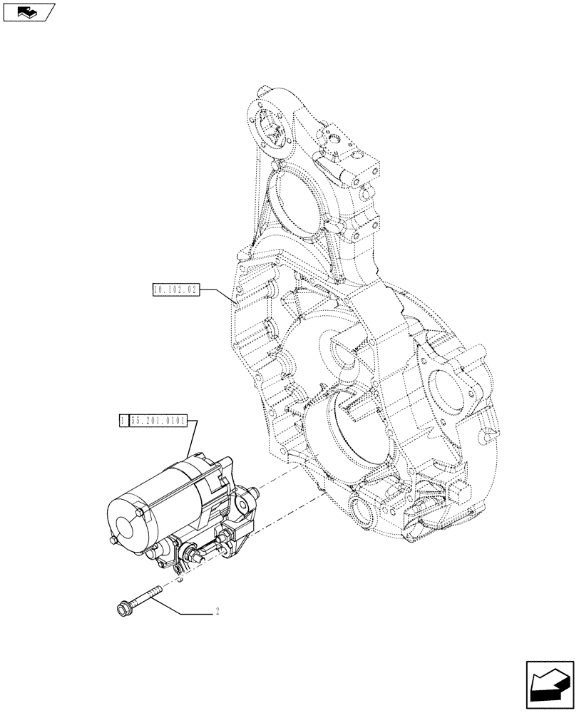 Схема запчастей Case F2CFE614A A013 - (55.201.01) - STARTER MOTOR (504379157) (06) - ELECTRICAL SYSTEMS