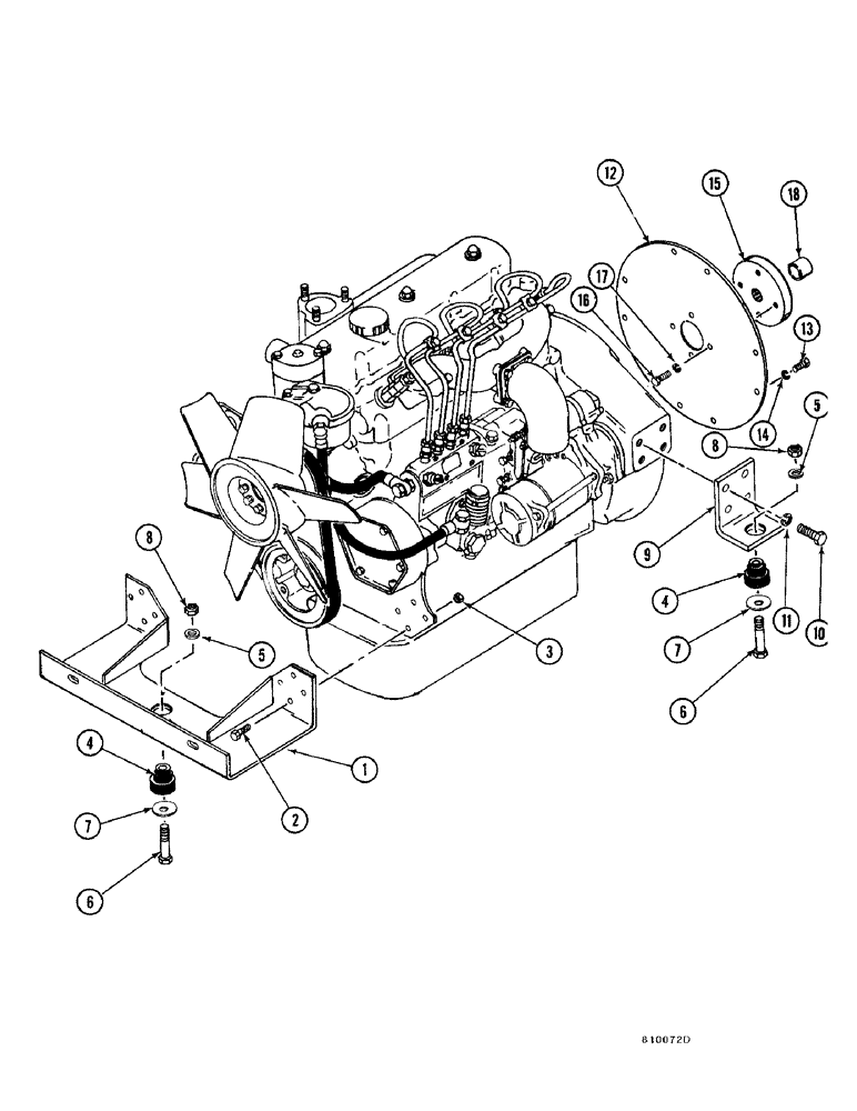 Схема запчастей Case FH4 - (1-21A) - ENGINE INSTALLATION - 2.1 LITRE DIESEL ENGINE (10) - ENGINE