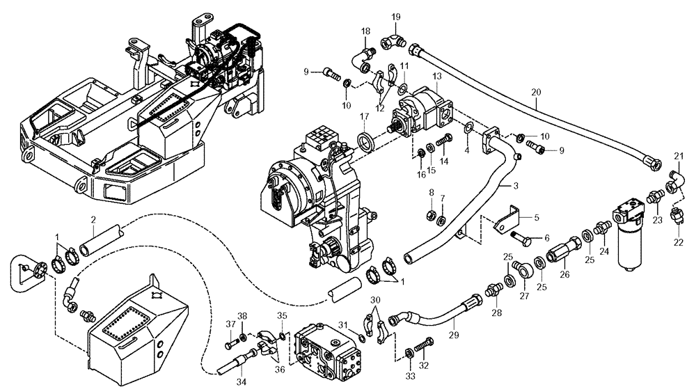 Схема запчастей Case 330 - (43A01010773[01]) - STEERING SYSTEM - HYDRAULIC CIRCUIT (09) - Implement / Hydraulics / Frame / Brakes