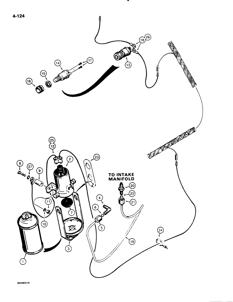 Схема запчастей Case W20C - (4-124) - COLD START SYSTEM (04) - ELECTRICAL SYSTEMS