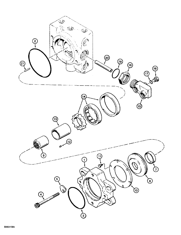 Схема запчастей Case 860 - (6-25A) - ATTACHMENT DRIVE PUMP ASSEMBLY (FRONT SECTION) - H674753 - ADAPTER, CHARGE PUMP & MANIFOLD ASN 93-10 (06) - POWER TRAIN